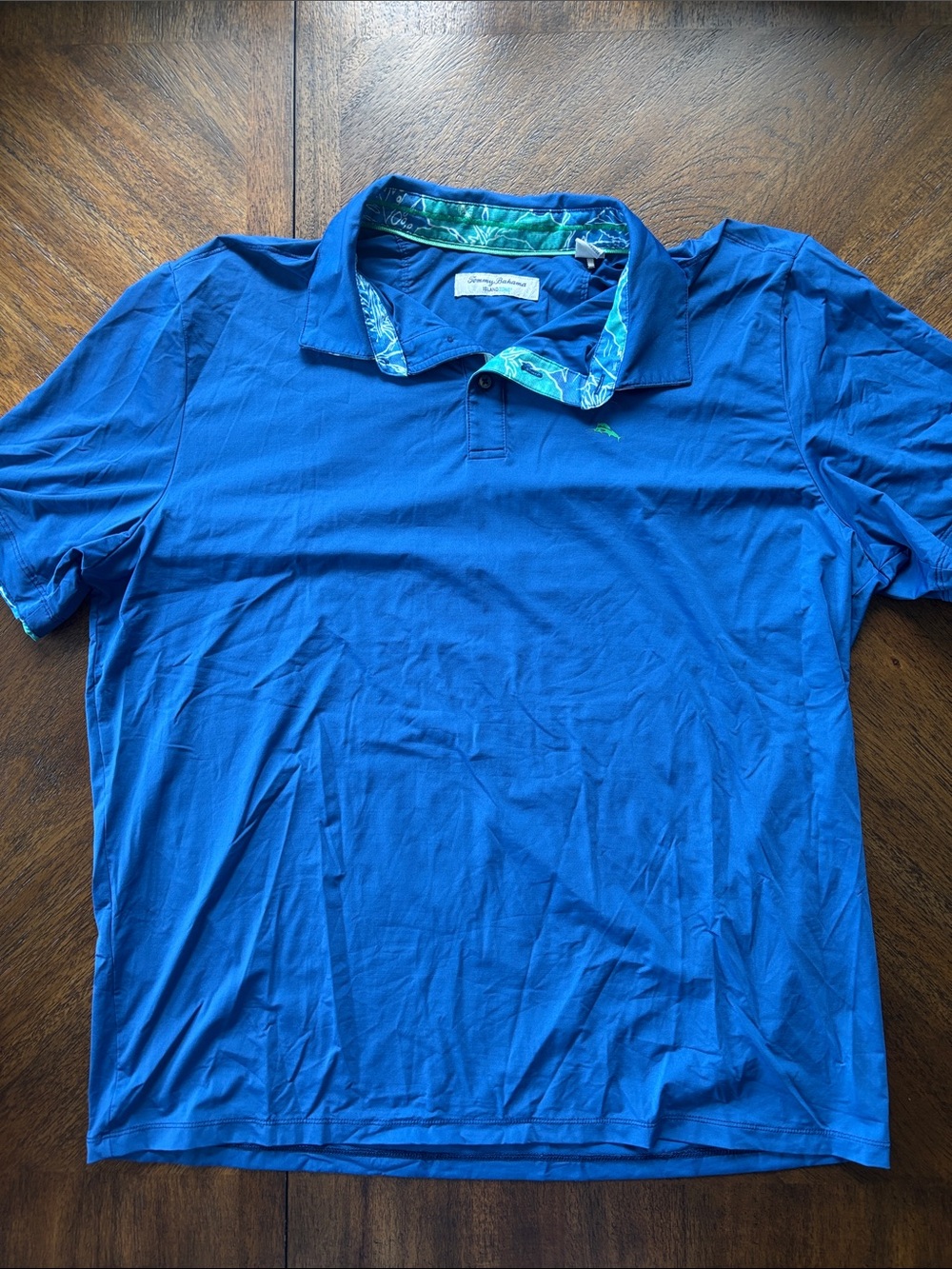 Tommy Bahama Royal Blue Short-Sleeve Polo with Contrast Collar